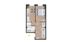 1-комн. квартира 44.01 м²  1/10 этаж | Жилой комплекс Ko'kcha-Oqtepa