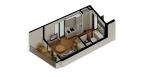 1-xonali xonadon 21.04 m²  3/7 qavat | TUSHLAR VODIYSI Turar-joy majmuasi