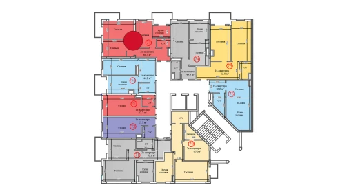 3-комнатная квартира 60.4 м²  13/14 этаж | Жилой комплекс Al-Barakat
