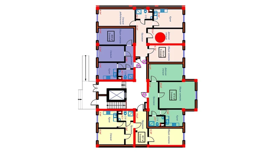 3-комнатная квартира 85.7 м²  4/10 этаж | Жилой комплекс Turon