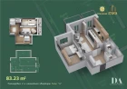 2-комн. квартира 83.23 м²  5/12 этаж | Жилой комплекс DEGREZON HOUSE