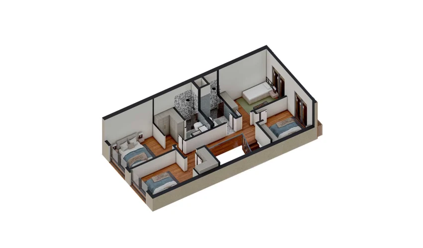 5-xonali xonadon 217.59 m²  1/1 qavat | TUSHLAR VODIYSI Turar-joy majmuasi