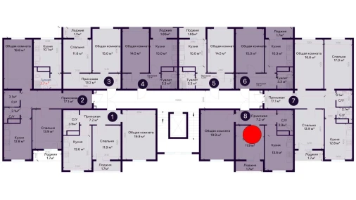 2-xonali xonadon 58 m²  8/9 qavat | SOHIL BO'YI ANDIJON Turar-joy majmuasi