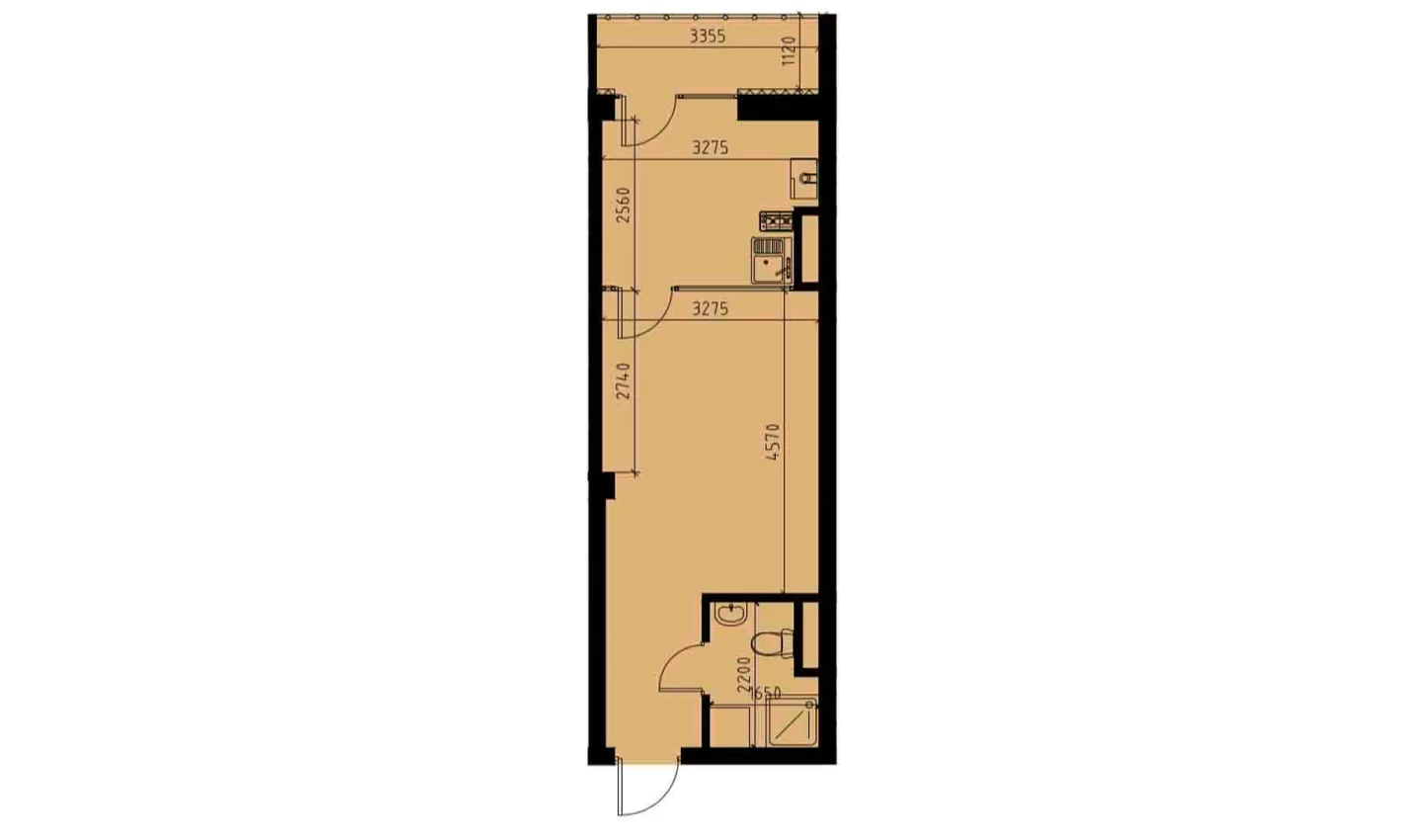 1-комн. квартира 30.31 м²  6/10 этаж | Жилой комплекс YANGIOBOD RESIDENCE