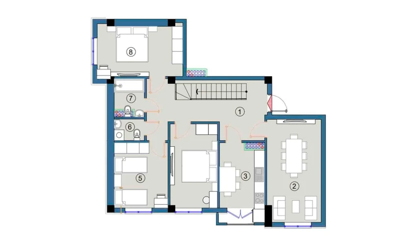 4-комнатная квартира 189 м²  9/9 этаж | Жилой комплекс FLORYA RESIDENCE