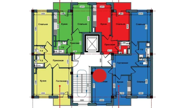 3-xonali xonadon 81.9 m²  4/9 qavat | NUR BARAKA Turar-joy majmuasi