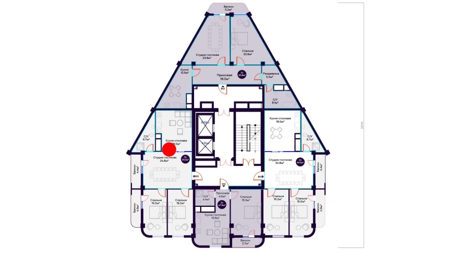 3-комн. квартира 91 м² 7/16 этаж | Жилой комплекс Havas Premium 3-комн. квартира 91 м² 7/16 этаж | Жилой комплекс Havas Premium