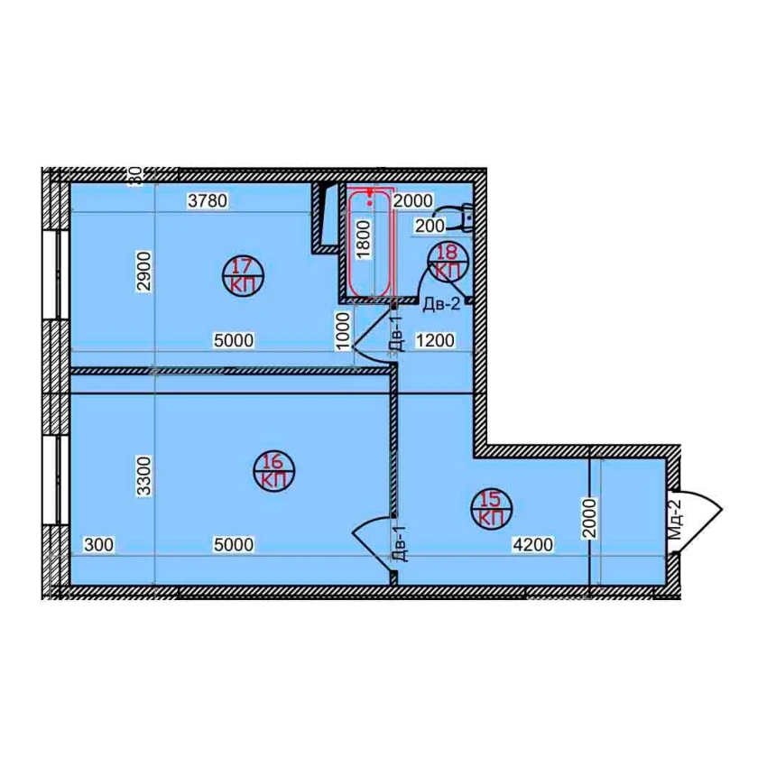 1-xonali xonadon 45.7 m²  8/9 qavat | Uchtepa Avenue Turar-joy majmuasi