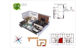 2-xonali xonadon 50 m²  6/9 qavat | Uchtepa Avenue Turar-joy majmuasi