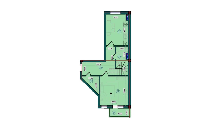 2-комнатная квартира 104.3 м²  7/7 этаж | Жилой комплекс Bristol