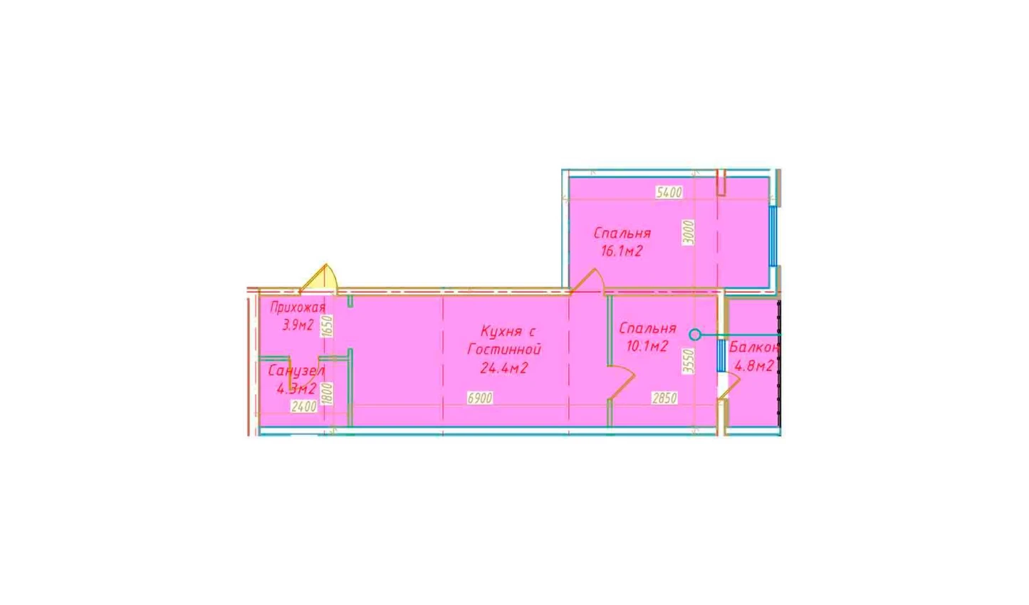 2-комн. квартира 63.6 м² 12/16 этаж | Жилой комплекс DO'MBIROBOD RESIDENCE 2-комн. квартира 63.6 м² 12/16 этаж | Жилой комплекс DO'MBIROBOD RESIDENCE