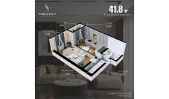 1-xonali xonadon 41.4 m²  11/11 qavat | Savr Avenue Turar-joy majmuasi