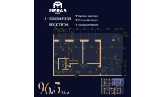 1-xonali xonadon 96.5 m² 17/17 qavat | Vertex Tawer Turar-joy majmuasi 1-xonali xonadon 96.5 m² 17/17 qavat | Vertex Tawer Turar-joy majmuasi