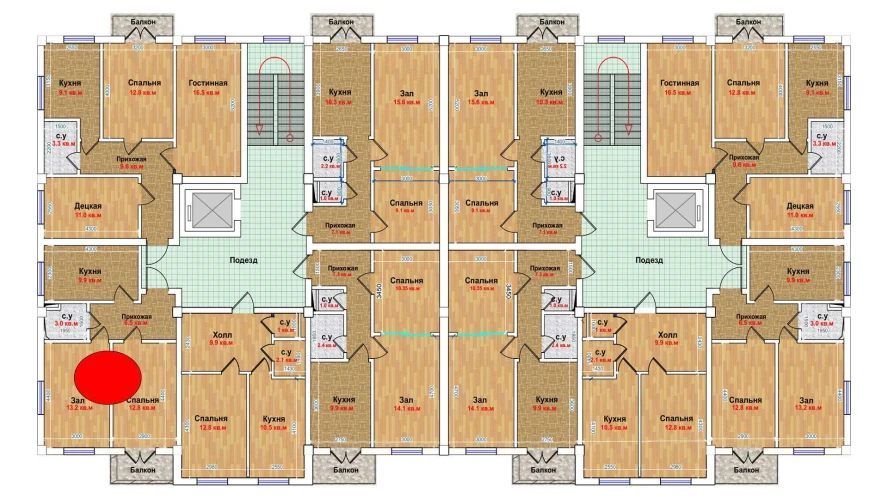 2-комн. квартира 45.4 м²  2/6 этаж | Жилой комплекс MBG