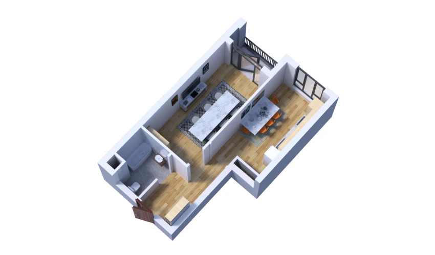1-xonali xonadon 45.6 m²  13/16 qavat | Musaffo Turar-joy majmuasi