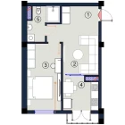 1-комн. квартира 45.5 м²  4/9 этаж | Жилой комплекс FLORYA RESIDENCE