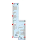 3-xonali xonadon 76.7 m²  12/12 qavat | SERGELI CITY Turar-joy majmuasi