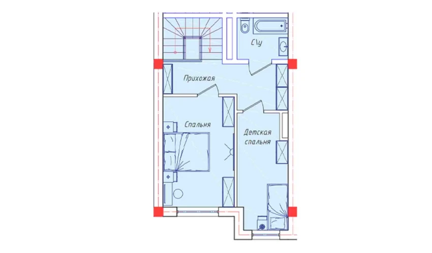 2-комнатная квартира 46.1 м²  8/8 этаж | Жилой комплекс STAR HOUSE RESIDENCE