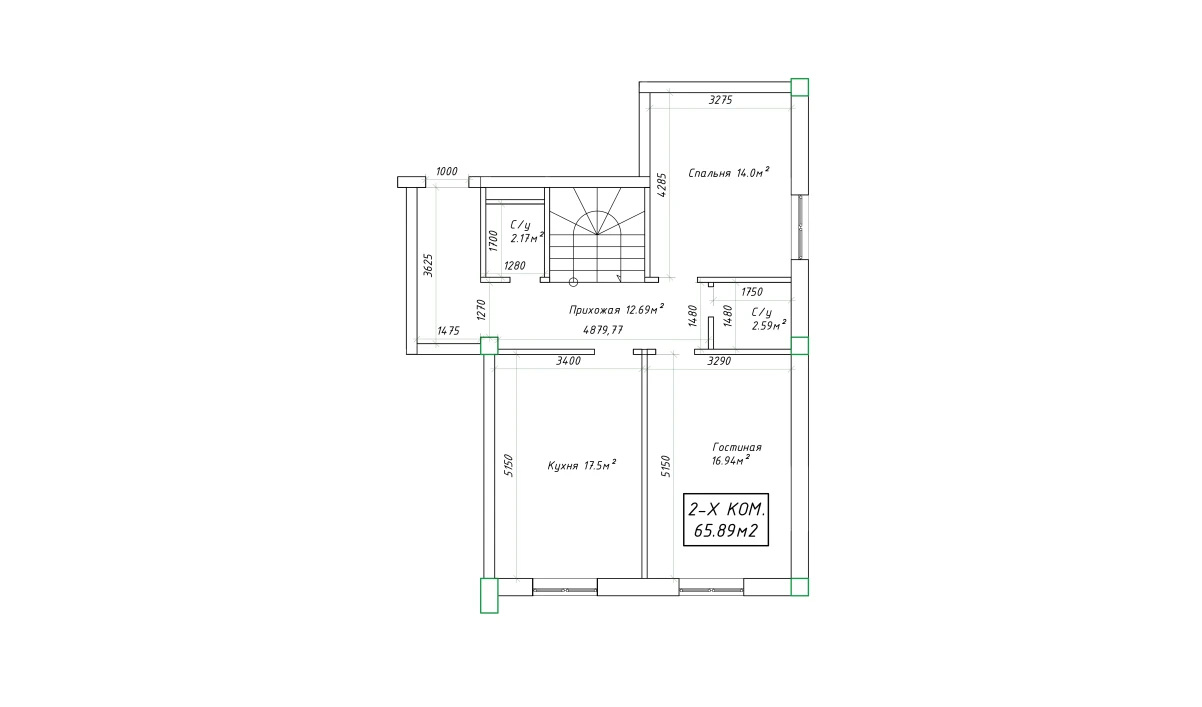 2-xonali xonadon 131.78 m²  1/4 qavat | SABZAVOT CITY Turar-joy majmuasi