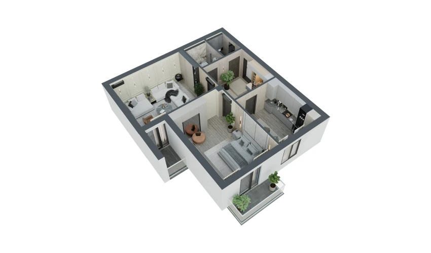 2-xonali xonadon 76.9 m²  4/7 qavat | G'IJDUVON CITY Turar-joy majmuasi