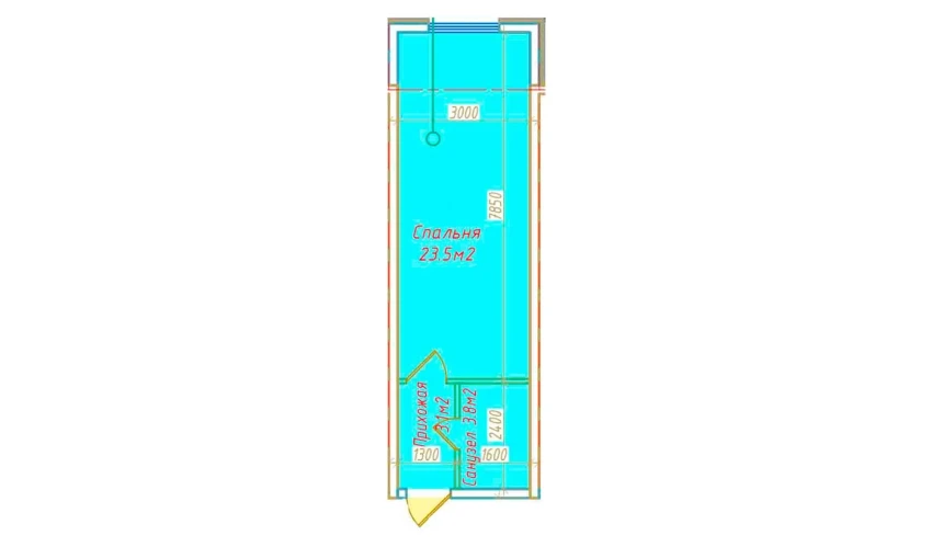 1-комнатная квартира 30.4 м²  11/16 этаж | Жилой комплекс DO'MBIROBOD RESIDENCE