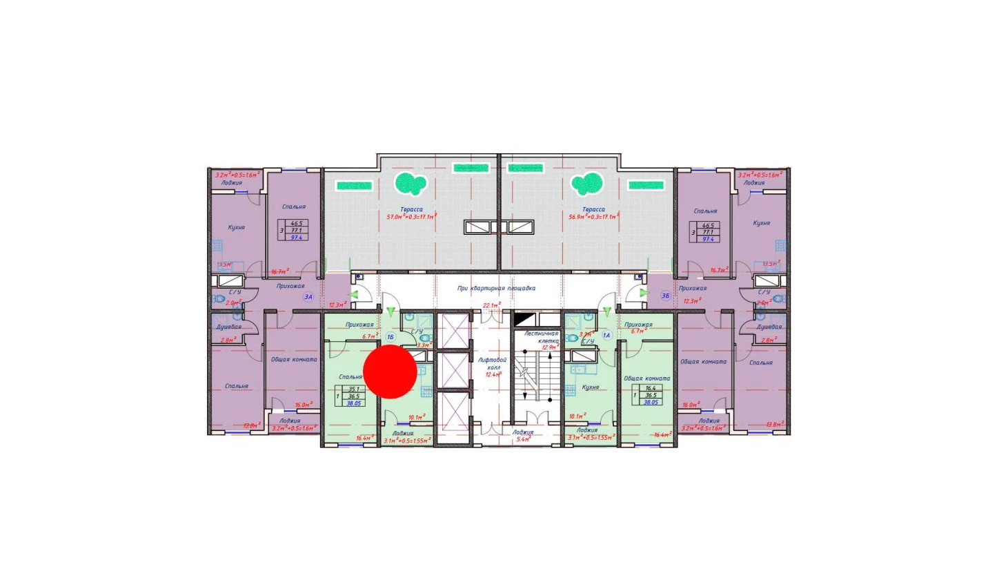 1-xonali xonadon 38.05 m² 16/16 qavat | TRINITY Turar-joy majmuasi 1-xonali xonadon 38.05 m² 16/16 qavat | TRINITY Turar-joy majmuasi