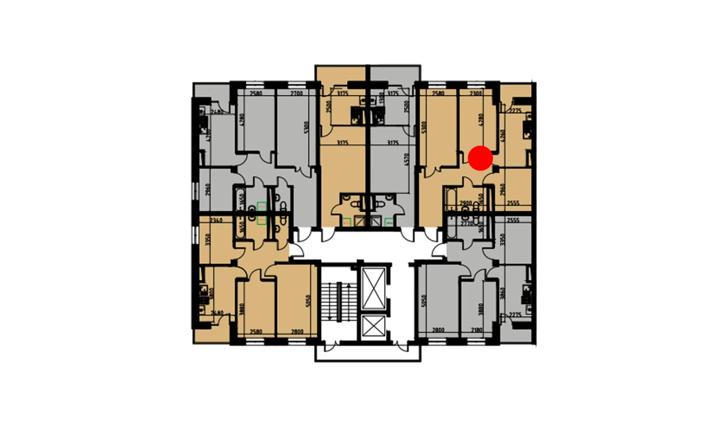 2-комн. квартира 60.35 м²  3/10 этаж | Жилой комплекс YANGIOBOD RESIDENCE