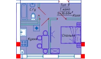 1-комн. квартира 30.6 м²  8/10 этаж | Жилой комплекс Emir