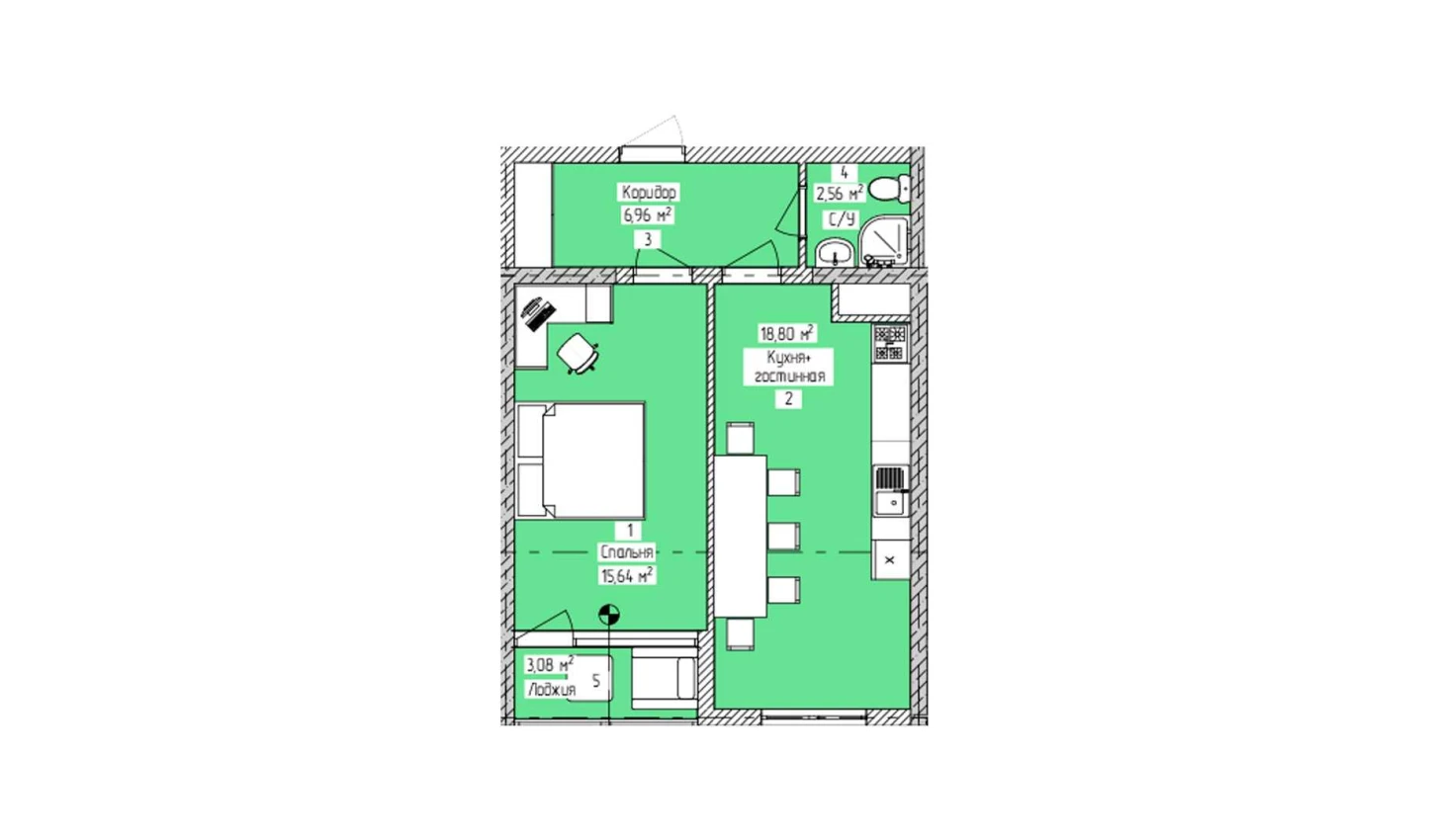 2-комн. квартира 47.04 м² 3/16 этаж | Жилой комплекс ELITE ECO CITY 2-комн. квартира 47.04 м² 3/16 этаж | Жилой комплекс ELITE ECO CITY