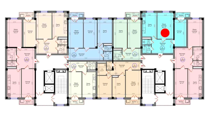2-xonali xonadon 69 m²  6/12 qavat | Zamin Jizzax Turar-joy majmuasi