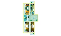 3-xonali xonadon 119.7 m²  2/9 qavat | ZAR ZAMONAVIY UYLAR Turar-joy majmuasi