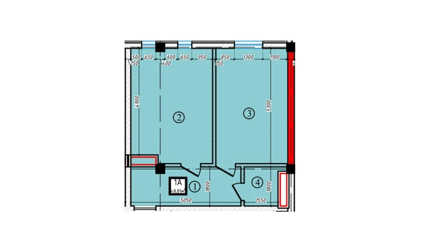 1-комнатная квартира 48.81 м²  1/10 этаж | Жилой комплекс Ko'kcha-Oqtepa