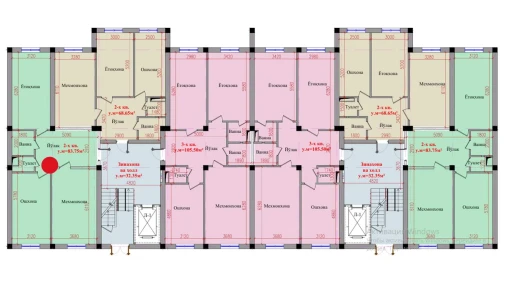 2-комнатная квартира 83.75 м²  1/8 этаж | Жилой комплекс Saxro