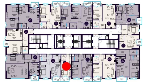 1-xonali xonadon 30.98 m²  8/19 qavat | Central Avenue Turar-joy majmuasi