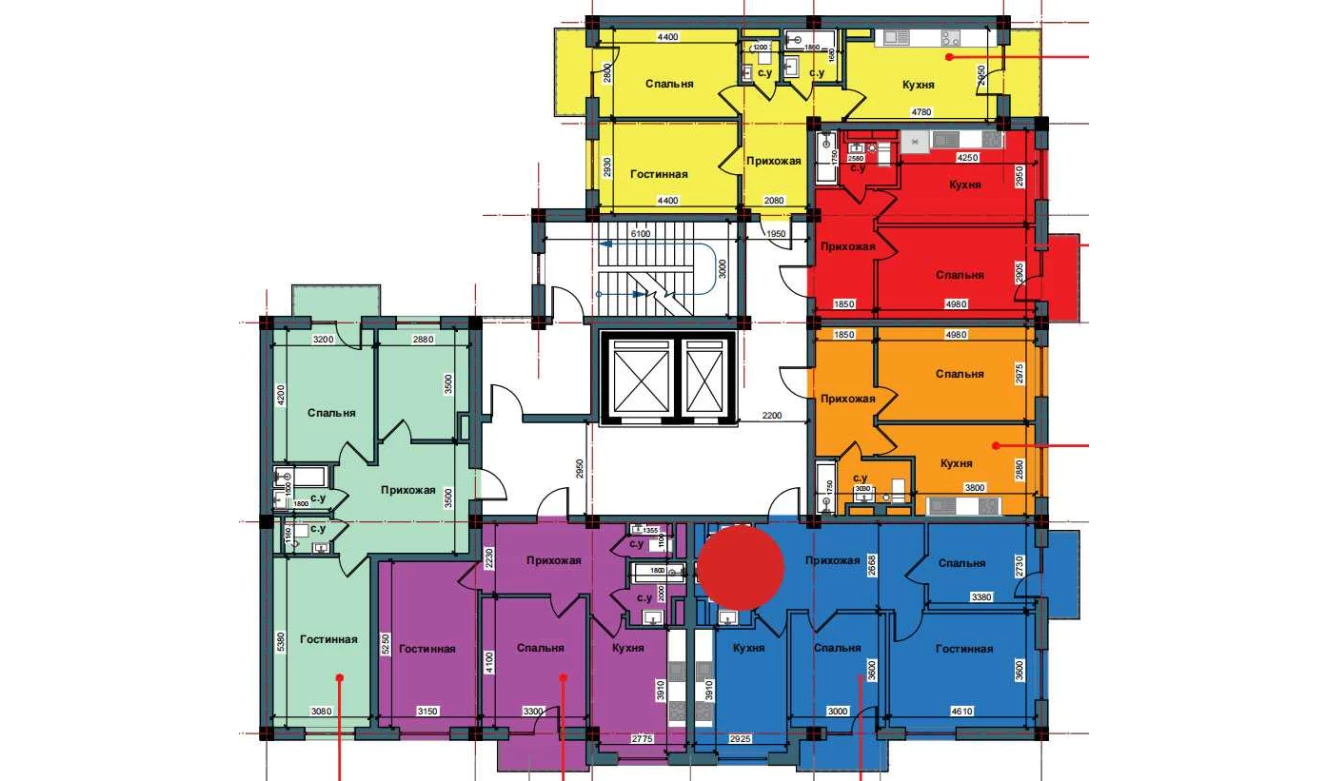 3-xonali xonadon 76.3 m²  3/10 qavat | NUR BARAKA Turar-joy majmuasi