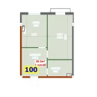 1-xonali xonadon 45.3 m²  4/9 qavat | YANGI AVLOD Turar-joy majmuasi