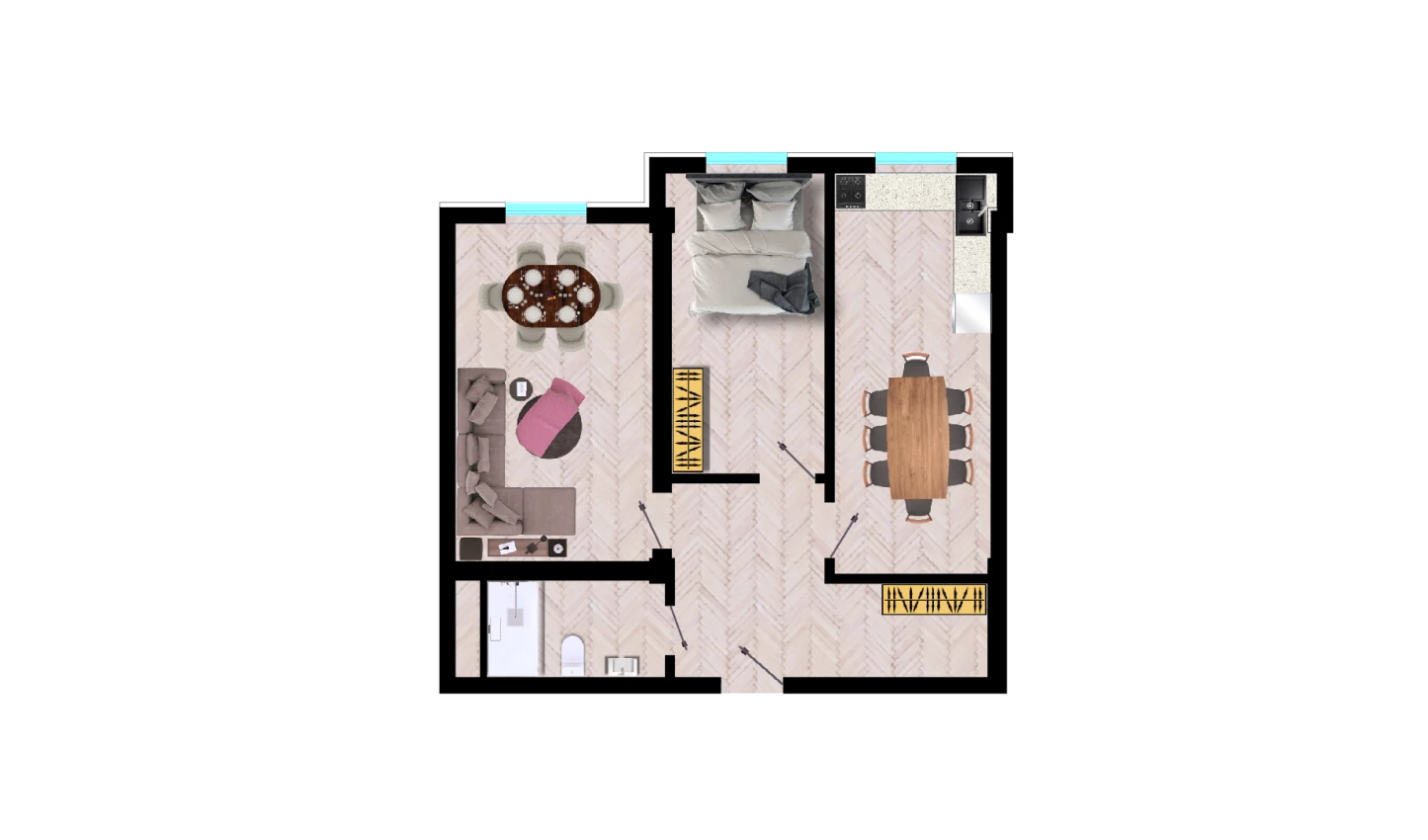 2-комн. квартира 61.5 м²  10/10 этаж | Жилой комплекс Ko'kcha-Oqtepa