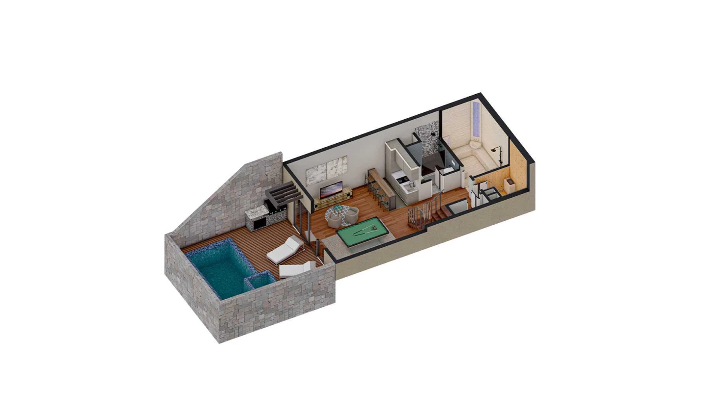 5-xonali xonadon 217.59 m²  1/1 qavat | TUSHLAR VODIYSI Turar-joy majmuasi