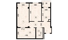 3-комн. квартира 75 м²  5/8 этаж | Жилой комплекс YASHIL VODIY RESIDENCE