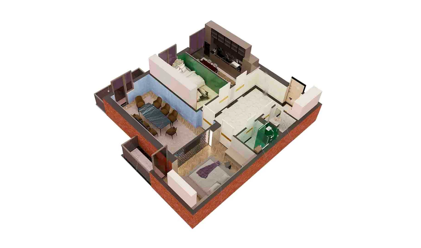 3-комн. квартира 90.64 м²  7/7 этаж | Жилой комплекс O'ZBEGIM