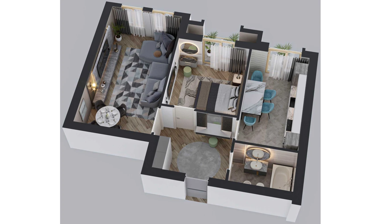 2-комн. квартира 71.5 м²  6/9 этаж | Жилой комплекс BAHOR