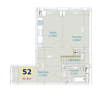 1-комн. квартира 104 м²  1/9 этаж | Жилой комплекс YANGI AVLOD