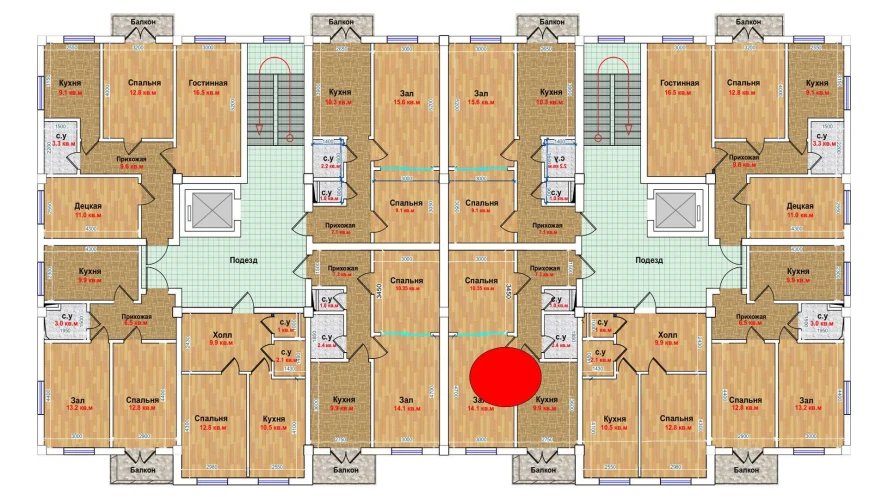 2-комн. квартира 45.5 м²  4/6 этаж | Жилой комплекс MBG