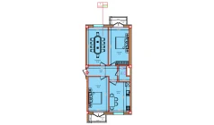 3-xonali xonadon 83.2 m² 6/8 qavat | Markaz Turar-joy majmuasi 3-xonali xonadon 83.2 m² 6/8 qavat | Markaz Turar-joy majmuasi