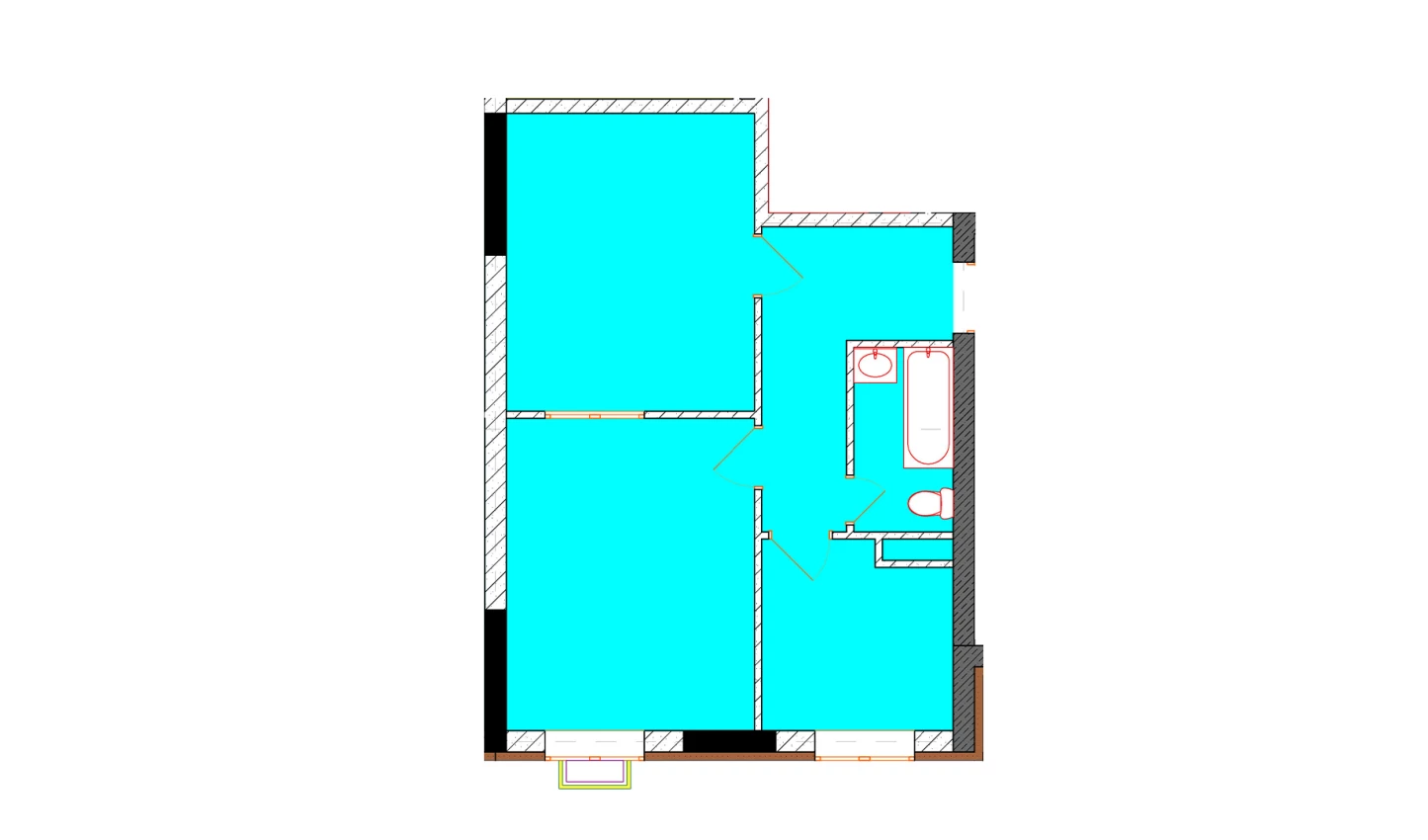 2-xonali xonadon 50 m²  6/9 qavat | Uchtepa Avenue Turar-joy majmuasi