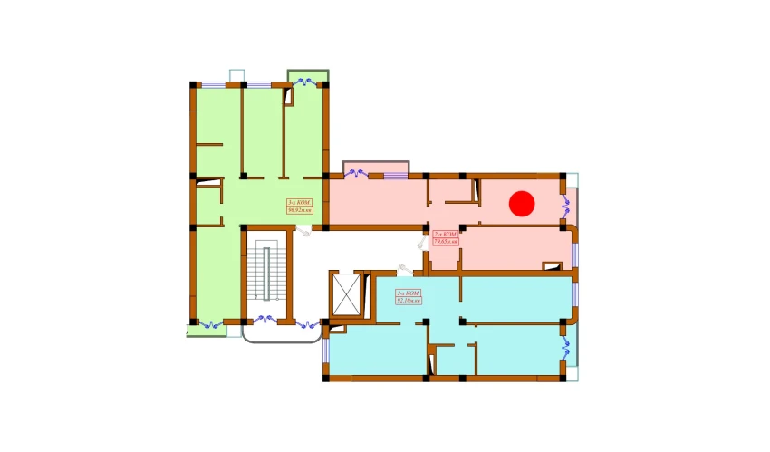 2-комнатная квартира 74.8 м²  4/10 этаж | Жилой комплекс Aviasozlar Plaza