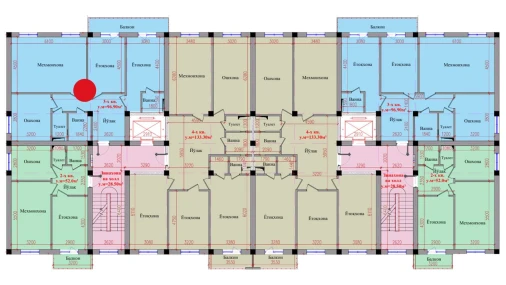 3-xonali xonadon 96.9 m²  4/8 qavat | Saxro Turar-joy majmuasi