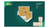 1-комн. квартира 53.1 м²  3/9 этаж | Жилой комплекс MBG