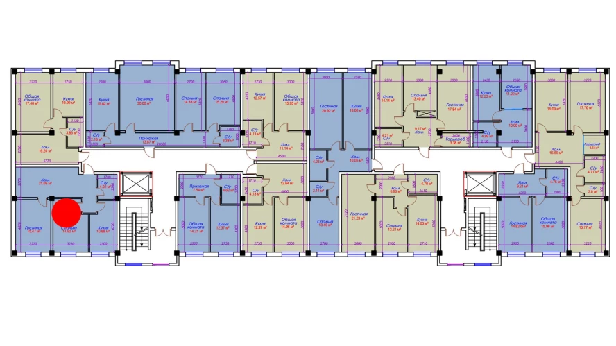 2-xonali xonadon 66.32 m²  10/10 qavat | Ko'kcha-Oqtepa Turar-joy majmuasi