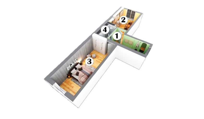 1-комнатная квартира 45 м²  8/8 этаж | Жилой комплекс Sohil